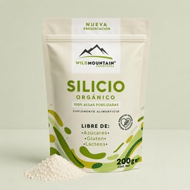 Silicio Orgánico Wildmountain 200g | Apoyo para la producción de Colágeno Natural | Salud de Piel, Cabello y Uñas | Soporte Articular | Vegano