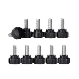 LTDparts 10 Pcs Knurled Knob Screws M4 Monitor Arm Easy Installation Bare Hand Crank Knurling Nuts (M4 x 10 (10 Pack)