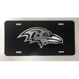 BLVD Baltimore Ravens LOGO Car Tag Diamond Etched on Aluminum License Plate