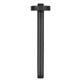NearMoon Brazo de ducha montado en el techo con brida y cinta de teflón, conexión universal 1/2 NPT brazo de ducha redondo recto para cabezal de ducha fijo de lluvia, acero inoxidable grueso (negro mate, 8 pulgadas)