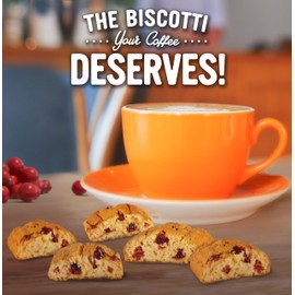 Cooper Street Twice Baked Orange Cranberry Biscotti Cookies - 1.25 Lb - Light and Crispy Coffee Cookie Bites - Low Calorie Italian Snacks for Adults & Kids - Kosher, Dairy, Peanut & Soy Free