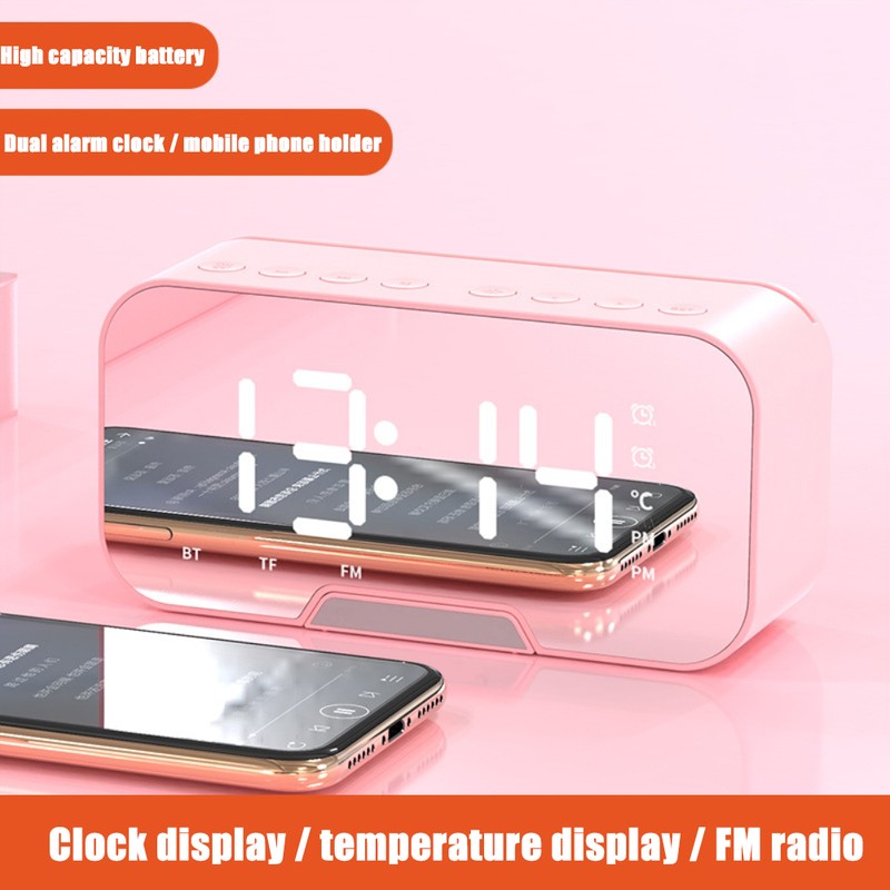 Portable Mini Voice Broadcast Alarm Clock with Wireless Bluetooth Card