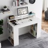 Costway Home Office Table Computer Study Desk w/Dual 3 Tier