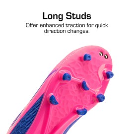 DREAM PAIRS Boys Girls Soccer Cleats Kids Firm Groud Football Toddler Youth Athletic Outdoor Training Shoes for Little/Big Kid,Size 11 Little Kid,Pink/Blue,KKUMSO2505