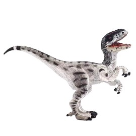 Yazoo Toys Dinosaur Toy Figure, Velociraptor with Posable Arms and Jaw, White, Highly Detailed