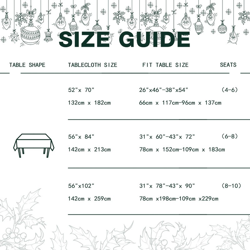 AIBIIN Christmas Tablecloth white Snowflake Rectangle Holiday Table Cloth Waterproof