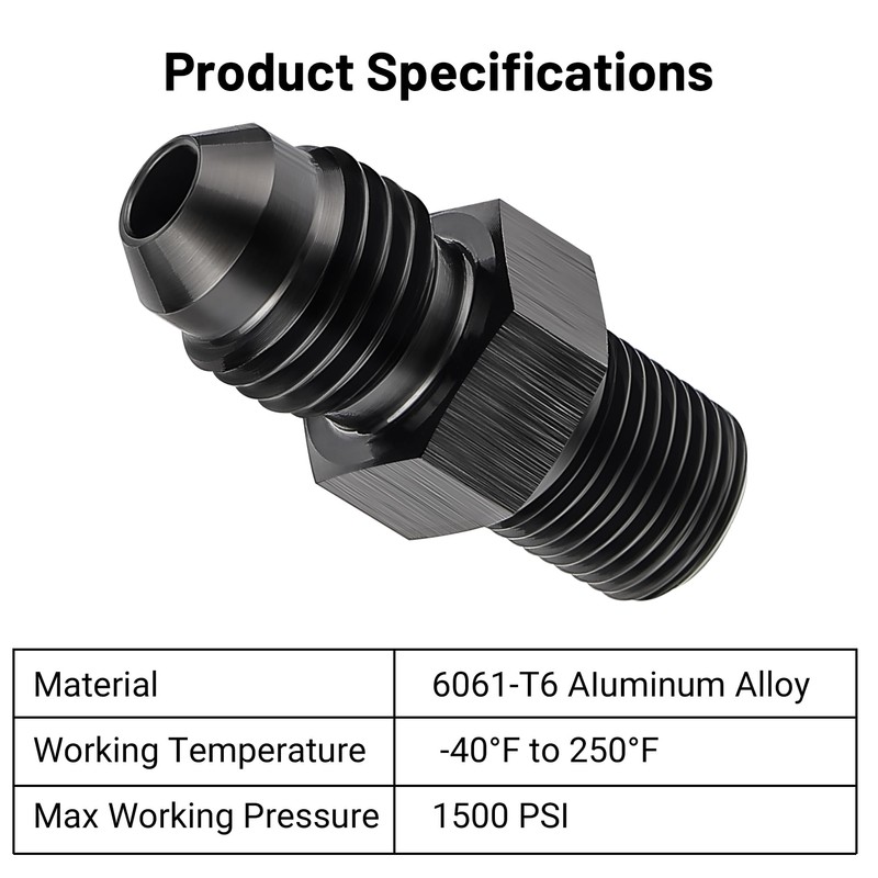 EVIL ENERGY 4AN to 1/8 BSPT Pipe Fitting Adapter Aluminum
