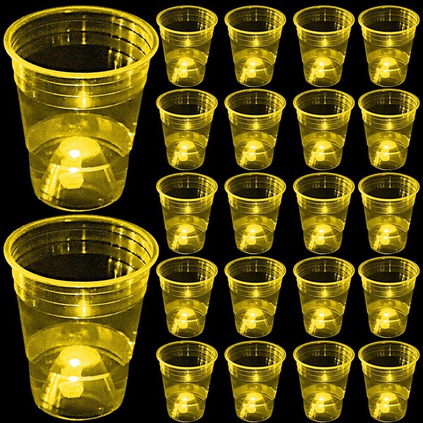 Glow in The Dark Yellow Party Cups 40 Pack (16