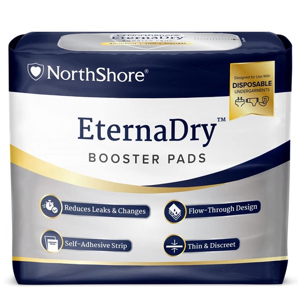 NorthShore EternaDry Booster Pads for Men and Women with Adhesive, Medium, Case/120 (4/30s)