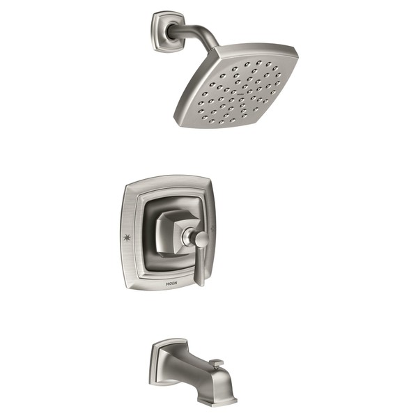 Moen 82922SRN Conway Posi-Temp Tub and Shower with Valve Included, Spot Resist Brushed Nickel