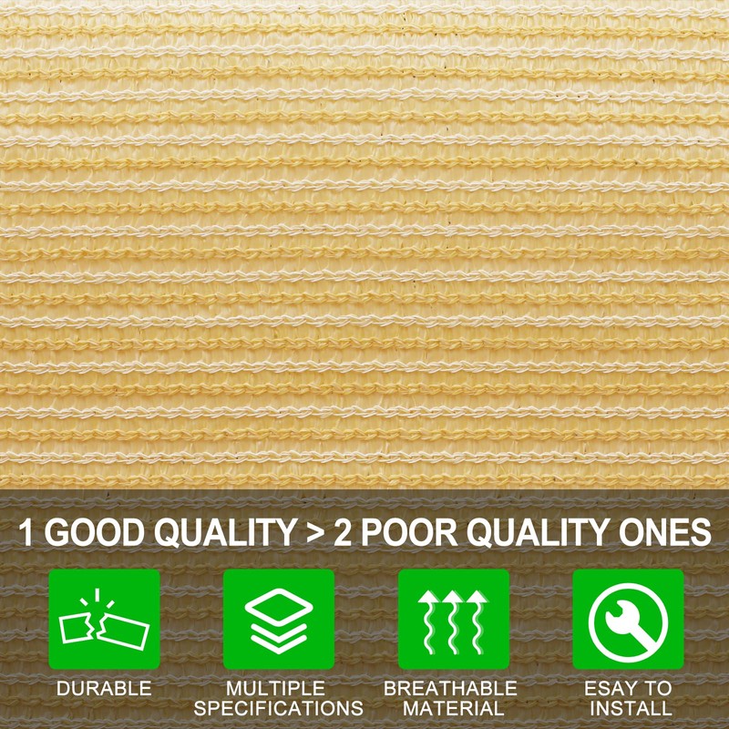 Shatex 90% Shade Fabric 12x 12ft Sun Shade Cloth with
