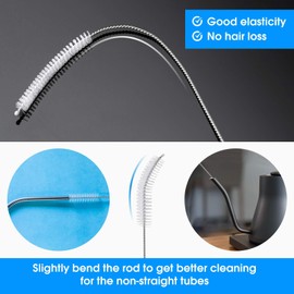 Dolaso 10 PCS Drinking Straw Cleaner Brush White, Bottle Cleaning Brushes, Nylon Tube Brush, Straw Cleaner Brush with Hook and Loop