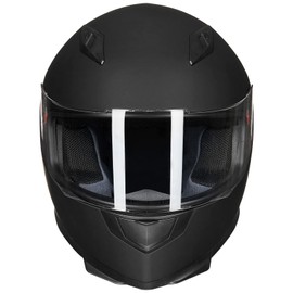 ILM Full Face Motorcycle Street Bike Helmet with Removable Winter Neck Scarf + 2 Visors DOT Model-JK313 (XL, Matte Black)