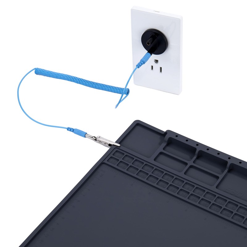 Grounded Outlet Plug, Anti-Static Wrist Strap (Adjustable up to Size