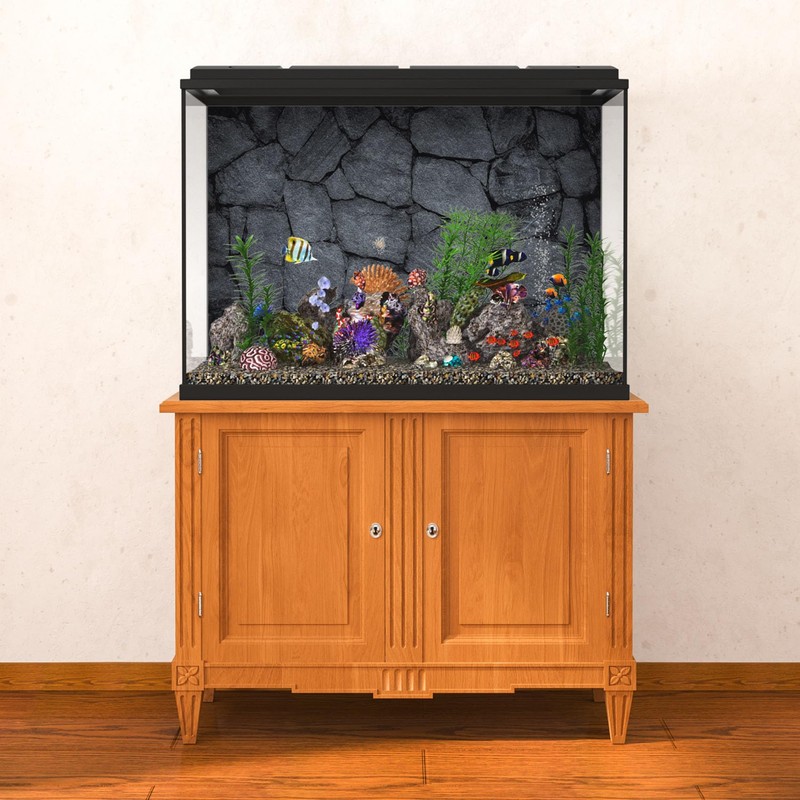MIRRORANG 120x61cm Rock Aquarium Background Dark Grey Stone Fish Tank