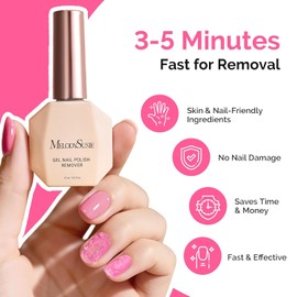 MelodySusie Gel Nail Polish Remover 15ml with Manicure Remover Kit, No Need Soaking or Wrapping, Easy and Quickly Removal in 5 Minutes for At-Home Manicure