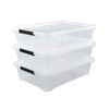 Zopnny 3-Pack 40 Quart Plastic Underbed Storage Box, Large Clear