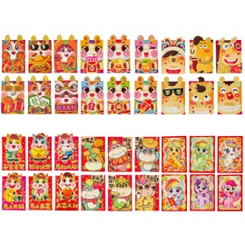 36/72pcs Chinese Red Envelopes Year of The Horse Lucky Money Red Packet Hong Bao for New Year 2026 Spring Festival Envelopes Chinese New Year Christmas Birthday Wedding Supplies (36)