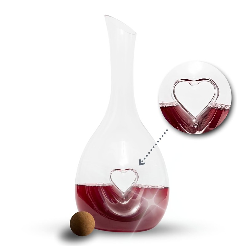 Maypes Heart Decanter – Beautiful Crystal Glass Wine Decanter with