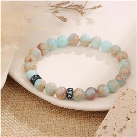 30/40/50/60th Birthday Gifts for Women Natural Stone Beaded Birthday Bracelet Adjustable Stretch Bracelet Birthday Gifts for Women Friends Sister