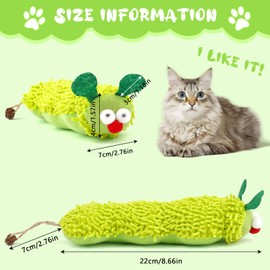 Tikplus Katzenspielzeug, Interaktives Katzenminze Spielzeug, Weiches Plüschtier Raupe für Katzen Kätzchen Zahnpflege und Gegen Mundgeruch