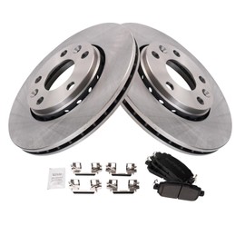 TRQ Front Brake Pad & Rotor Kit Brake Pads Brake Rotor Ceramic Compatible with 2021 Nissan Kicks 2020-2022 Sentra