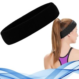 Schweißarmband 2 Stück - Schweißbänder Schweißbänder Schweißbänder Uni in verschiedenen Farben 2er Set Schweißbänder für Tennis Padel Gym Laufen (Schwarzes Band)