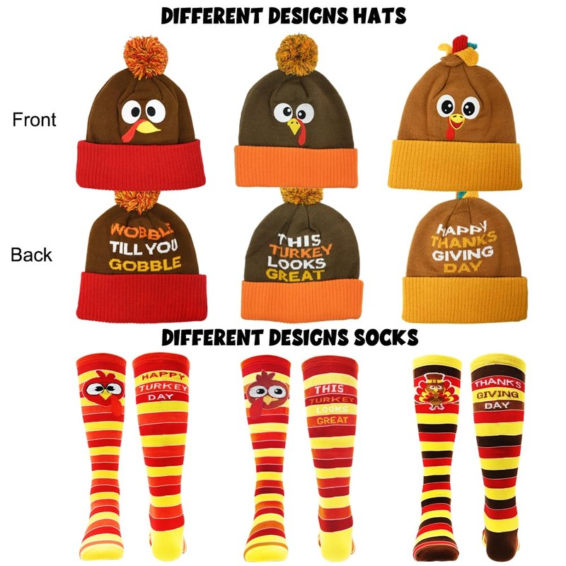 LUKBERA 6 Pcs Thanksgiving Turkey Trot Costume Set - 3