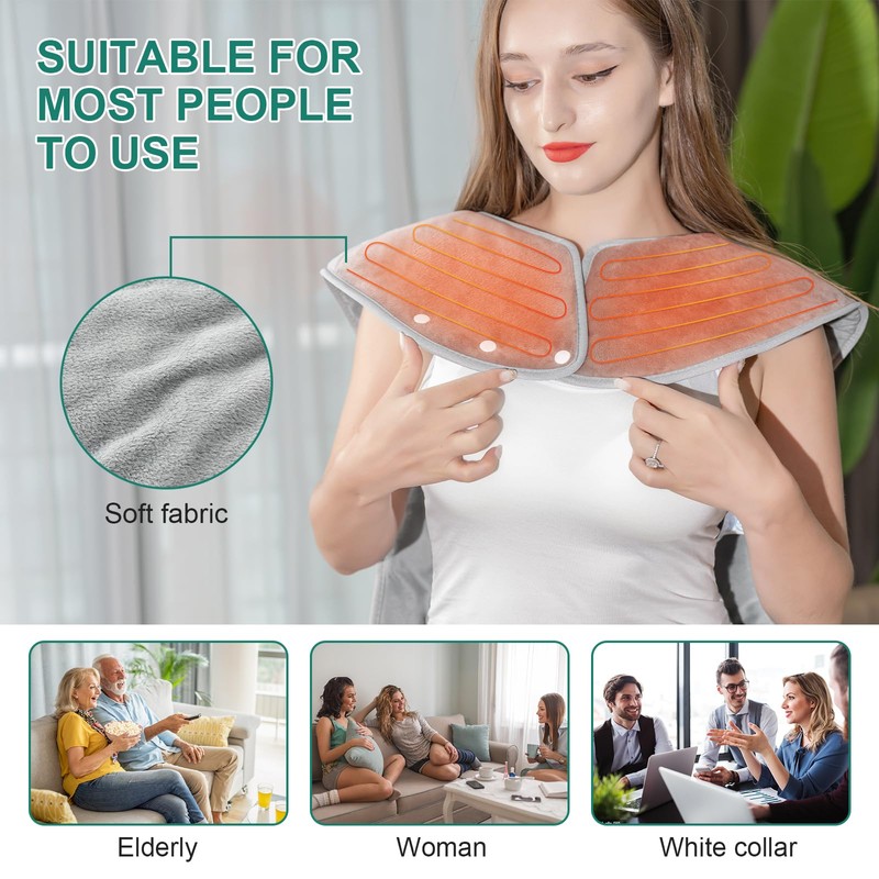Nalezuns Electric Heating Pad for Back Shoulder, 61 x 94