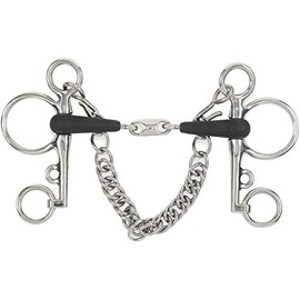 Shires Equikind Plus Pelham Peanut Link Bit 5 inch Silver Black