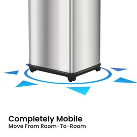 iTouchless Mobile Attachable Wheels for All Stainless Steel ONLY Rectangular and Round Shape Sensor Trash Cans and Open Top Trash Cans from 8 Gallon to 23 Gallon Models
