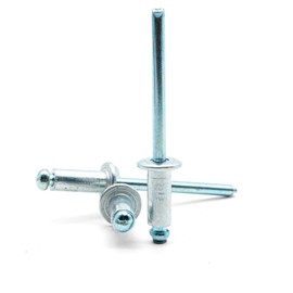 Hippo Hardware (6mm X 14mm) Pop Rivets Dome Head Open End Blind with Aluminium Body and Steel Mandrel (Pack of 10)