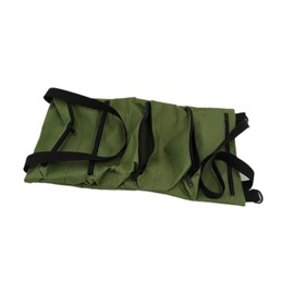 LOVIVER Tool Roll up Bag Handbag with 5 Zipper Pockets Portable Versatile Waterproof Storage Pouch for Mechanics, Framers, Plumbers, Green