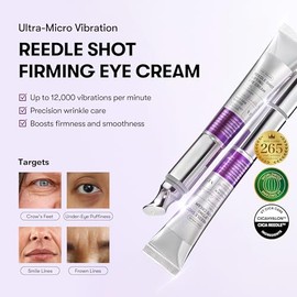 VT COSMETICS Reedle Shot Firming Eye Cream (0.51 fl oz / 15 ml), Micro-Vibration Eye Treatment for Wrinkles & Elasticity, Peptide & Hyaluronic