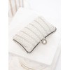Zweig & Ewigkeit Elegant Silver Pearl Rhinestone Clutch Bag, White