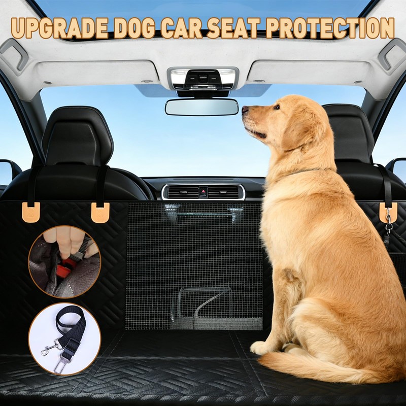 Dog Car Seat Cover for Back Seat, Waterproof Pet Hammock
