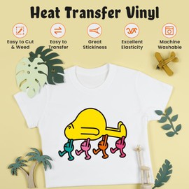 HTVRONT Heat Transfer Vinyl Lake Blue HTV Rolls - 12" x 15ft Lake Blue Iron on Vinyl for All Cutting Machines, Lake Blue HTV Vinyl for Shirts - Easy to Cut & Weed for Heat Vinyl Design