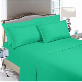 Elegant Comfort Luxury 4-Piece Bed Sheet Set - Luxury Bedding 1500 Thread Count Egyptian Quality Microfiber, Wrinkle Resistant Cool & Breathable, Easy Elastic Fitted, California King, Paradise Teal