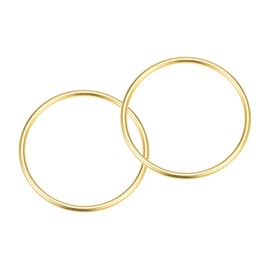 [METALLIXITY] Metal O Ring Buckle (2 inch (50 mm) Inner Diameter 0.1 inch (3 mm) Thick) 2 Pcs Welded Zinc Alloy Round Ring - Craft DIY Bag for Wallet, Gold Tone
