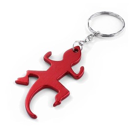 Komonee Lizard Red Bottle Opener Key Chain Metal Wildlife Key Ring Novelty Animal Keychain Keyrings (Pack of 5)