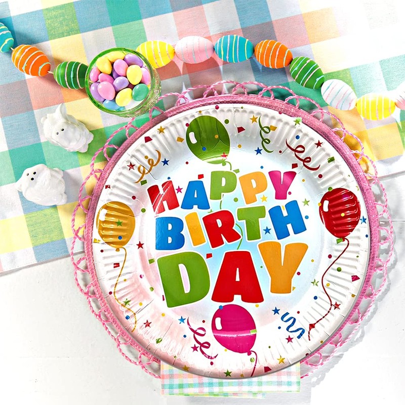 schone Birthday Party Paper Plates – Pack of 8 –