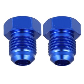 Unifizz 2pcs Car AN6 Male Flare Bolt Blanking Plug End Cap Lock Nut Fitting Aluminum Alloy Plug Hex Connectors Fitting Adapter Blue