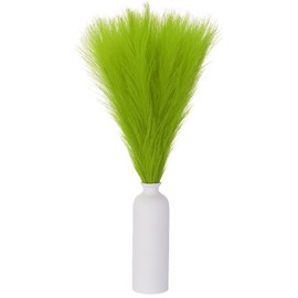 MECCANIXITY 10 Pcs Faux Pampas Grass, 18 Inch Fluffy Pampas Grass Decor Flower Arrangement for Home Wedding Decorations, Grass Green