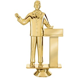 6" Gold Public Speaking Trophies - Custom Male Speech Trophy Award Prime