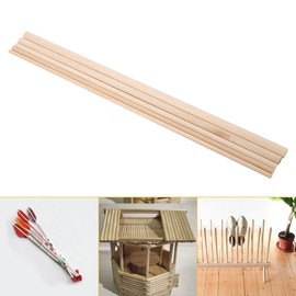 Wooden Sticks Birch Cylindrical Sticks Wood Smooth Cutting Surface for Sand Table Model Scene Decoration House Model (Pack of 10, 30 cm) (4 mm x 30 cm)