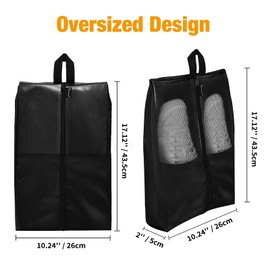 Shoe Bags for Travel, 5 Pack XX-Large Shoe Bags for Women & Men, Translucent Design protable Shoe organizer bag for Packing with Sturdy Zipper(Black02)……