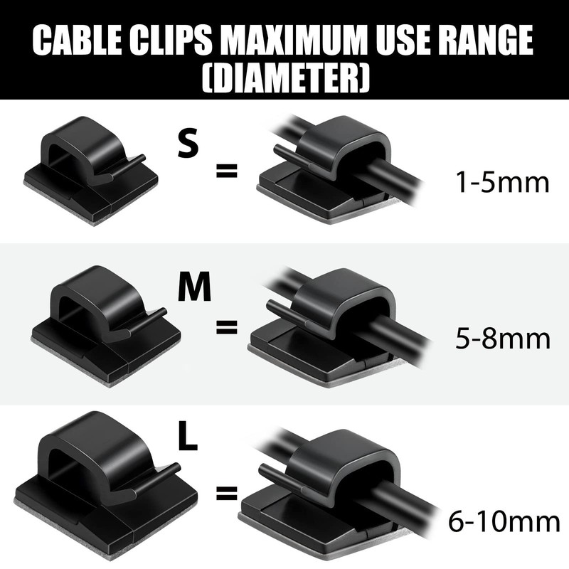 Maitys 60 Pieces Outdoor Cable Clips Christmas Adhesive Hooks Cable