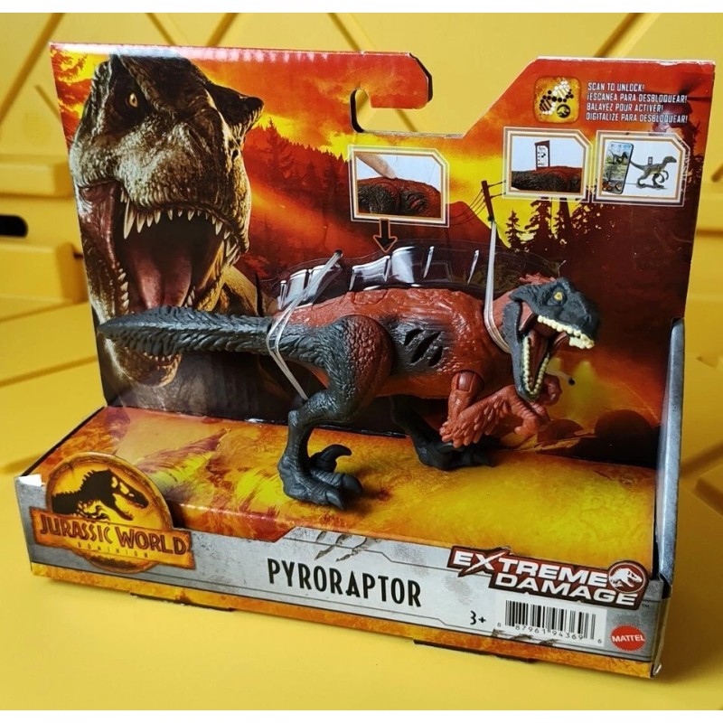 Mattel Jurassic World Dominion Extreme Damage PYRORAPTOR Dinosaur Action Figure