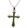 Joddfly Retro Bronze Pendant Stainless Steel Cross Necklace, 24 inches,