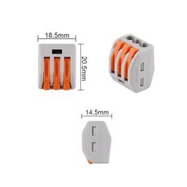 Aiqeer 30 Pcs PCT-213 Lever-Nut Wire Connectors, 3 Ports Conductor Compact Wire Connectors, Cable Clamp Terminal Block Quick Spring Connector